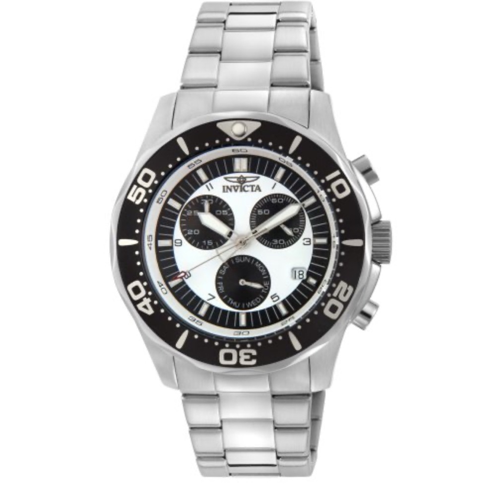 Invicta Men's Stainless Steel Chronograph Watch - Silver and Black